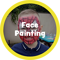 girls with their faces painted - click link to face painting page
