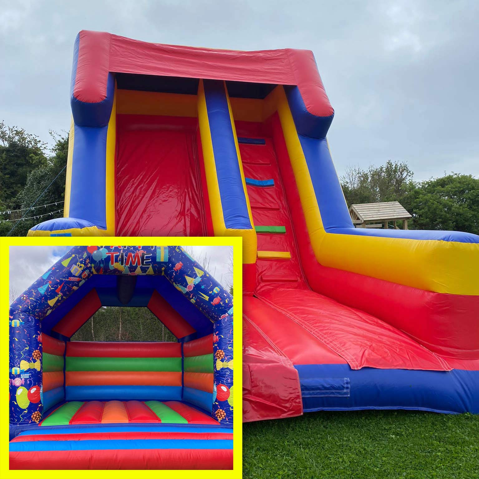 bouncy castle and inflatable slide